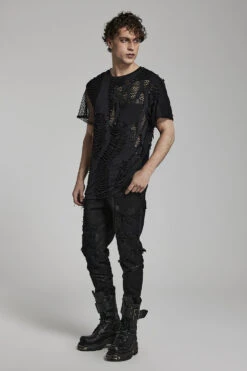 Ripped To Shreds Fishnet Top -Vampirefreaks Sale Store grune tshirt