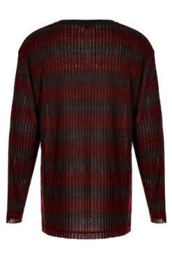 Grunge Blood Striped Sweater [Red/Black] -Vampirefreaks Sale Store grunge blood striped sweater redblack mens tops 676563