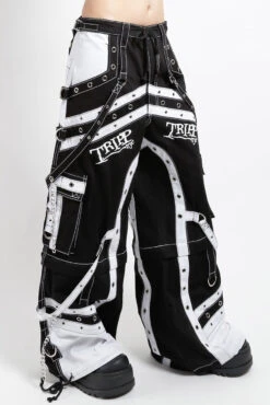 Tripp NYC Off Track Pants [BLACK/WHITE] -Vampirefreaks Sale Store grunge clothing cf122e35 059d 46ac a0d5 0195eb7c4c6a