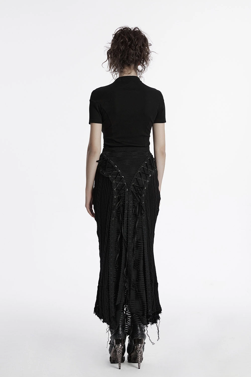 Siren's Wail Distressed Lace-Up Skirt 6 Siren's Wail Distressed Lace-Up Skirt - Image 6