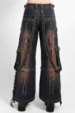 Tripp NYC Zip Lock Pants [Dirty Wash Blue Denim] -Vampirefreaks Sale Store grunge denim