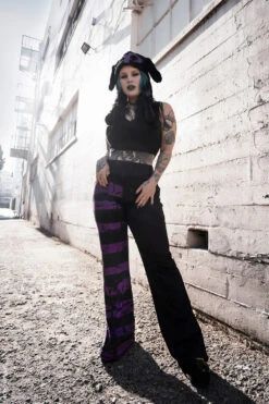 Dead Purple Striped Split Flares [Purple/Black] -Vampirefreaks Sale Store grunge goth clothes f6409760 fb83 4d25 866c b16499c7e12a