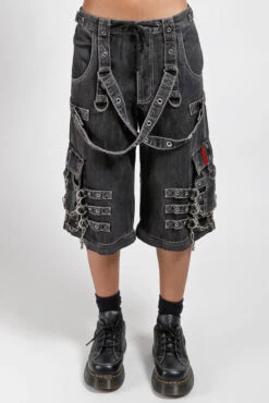 Tripp NYC Devil Skull Pants [Black Denim] -Vampirefreaks Sale Store grunge long jean shorts