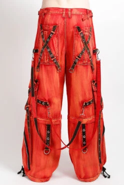 Tripp NYC X-Strap Zip Off Pants [Fire Wash] -Vampirefreaks Sale Store grunge pants mens