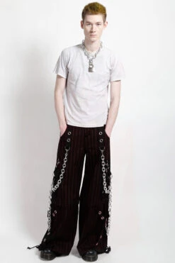 Tripp NYC Godfather Chain Stripe Pants [Black/Red] -Vampirefreaks Sale Store grunge pants f8591a3a 777e 4bf1 9713 231f769a4c35