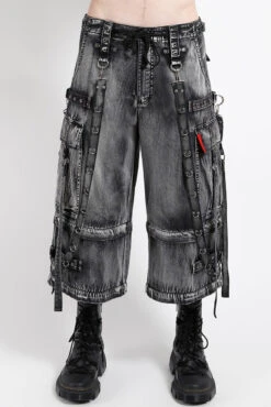 Tripp NYC Three Step Pants [Black/Mechanical Wash] -Vampirefreaks Sale Store grunge shorts for men