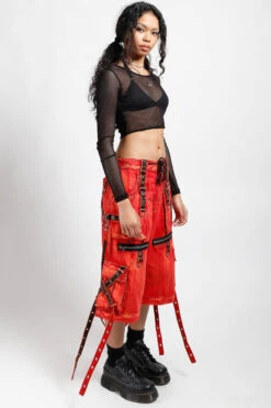 Tripp NYC X-Strap Zip Off Pants [Fire Wash] -Vampirefreaks Sale Store grunge shorts 06a8d227 de9a 49e5 b108 40b734996c91