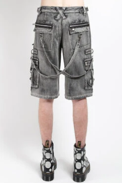 Tripp NYC Punk Clash Shorts [Black Denim/Fog Wash] -Vampirefreaks Sale Store grunge shorts 46c09699 75cc 48f2 ba02 06e8dc944d56