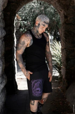 Death Raven Sweat Shorts [Unisex] -Vampirefreaks Sale Store grunge shorts 6bec1241 8278 4e85 82fb 40ffe038b541
