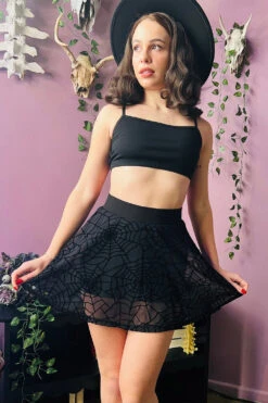 The Morbid Mini Skort [Webs] -Vampirefreaks Sale Store grunge skort