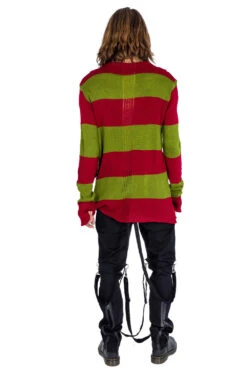 Amalric Jumper Sweater [Red/Green] -Vampirefreaks Sale Store grunge sweaters