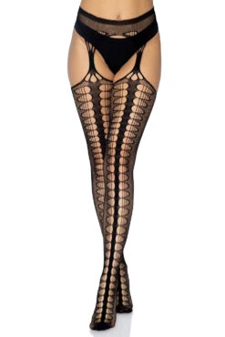 LEG AVENUE Black Spine Suspender Back Seam Tights -Vampirefreaks Sale Store grunge tights e438f246 dd45 4de9 80ce 5bd3102aef91