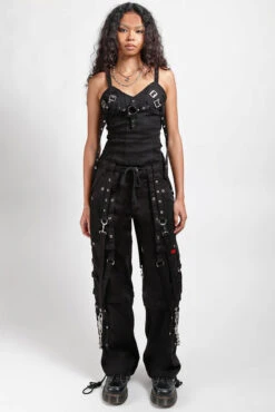 Tripp NYC Symbol Pants [Black/Black] -Vampirefreaks Sale Store grunge tripp pants