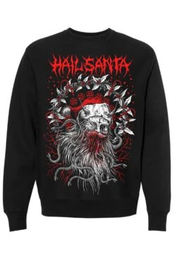 Hail Santa Sweatshirt -Vampirefreaks Sale Store hail santa sweatshirt mens outerwear 184717
