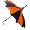 Halloween Batwing Pagoda Umbrella [BLACK/ORANGE STRIPED] -Vampirefreaks Sale Store halloween batwing pagoda umbrella blackorange striped umbrellas 883442