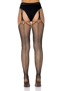 LEG AVENUE Black Spine Suspender Back Seam Tights -Vampirefreaks Sale Store halloween clothes c9ce6138 ddaa 4e21 9f97 8c0908b9300c