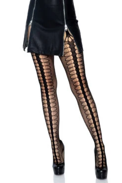 LEG AVENUE Black Spine Suspender Back Seam Tights -Vampirefreaks Sale Store halloween fishnets a3be2f09 c767 4d37 ace1 a5006e58e73f