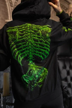 Zombie Rot Skeleton Hoodie [Monster Green] -Vampirefreaks Sale Store halloween goth clothes