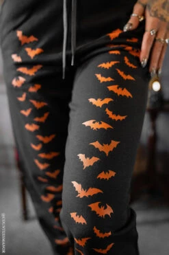 Bat Joggers [PUMPKIN ORANGE] [UNISEX] -Vampirefreaks Sale Store halloween joggers