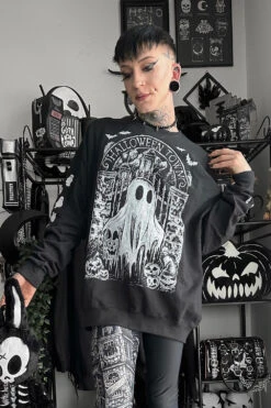 Halloween Town Ghostie Sweatshirt -Vampirefreaks Sale Store halloween town ghostie sweatshirt mens outerwear 113591
