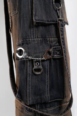 Tripp NYC Zip Lock Pants [Dirty Wash Blue Denim] -Vampirefreaks Sale Store handcuff jeans