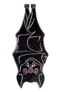 Hanging Bat Glitter Enamel Pin