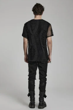 Ripped To Shreds Fishnet Top -Vampirefreaks Sale Store harajuku goth shirt