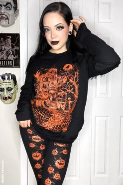 Possessed Pumpkin Patch Leggings -Vampirefreaks Sale Store haunted house long sleeve
