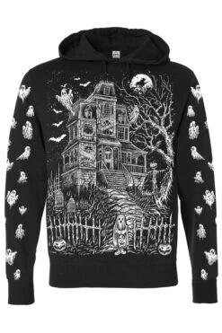 Haunted Mansion Hoodie [WHITE] -Vampirefreaks Sale Store haunted mansion hoodie white zipper or pullover mens outerwear 985648