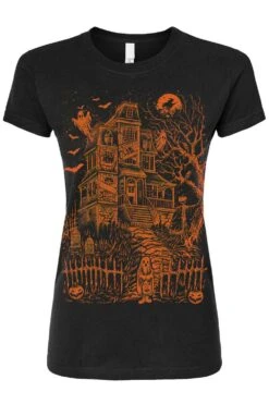 Haunted Mansion T-shirt [PUMPKIN ORANGE] -Vampirefreaks Sale Store haunted mansion orange womens tshirt