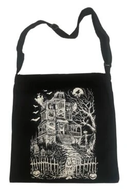 Shoulder Sling Zipper Tote Bag -Vampirefreaks Sale Store haunted mansion shoulder tote