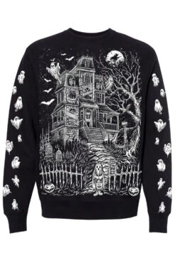 Haunted Mansion Sweatshirt [White] -Vampirefreaks Sale Store haunted mansion sweatshirt mens outerwear 248888