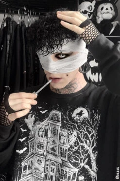 Haunted Mansion Sweatshirt [White] -Vampirefreaks Sale Store haunted mansion sweatshirt mens outerwear 324687