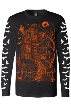 Haunted Mansion T-shirt [PUMPKIN ORANGE] -Vampirefreaks Sale Store haunted mansion t shirt pumpkin orange graphic t shirt 401404