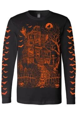 Haunted Mansion T-shirt [PUMPKIN ORANGE] -Vampirefreaks Sale Store haunted mansion t shirt pumpkin orange graphic t shirt 827962