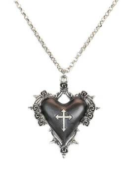 Spiked Black Heart Necklace