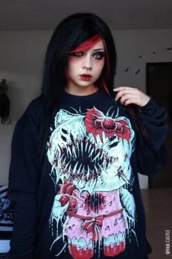 Hell Kitty Sweatshirt -Vampirefreaks Sale Store hell kitty sweatshirt mens outerwear 799085