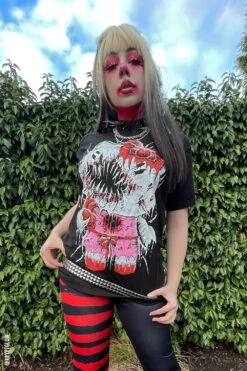 Hell Kitty T-shirt -Vampirefreaks Sale Store hell kitty t shirt graphic t shirt 722398