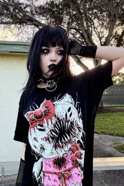 Hell Kitty T-shirt -Vampirefreaks Sale Store hell kitty t shirt graphic t shirt 872130