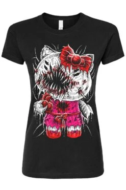 Hell Kitty T-shirt -Vampirefreaks Sale Store hell kitty womens tshirt
