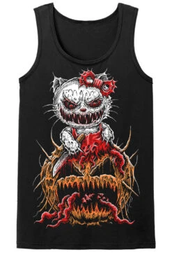 Hell-O-Ween Kitty T-shirt -Vampirefreaks Sale Store hell o ween kitty mens tank top front