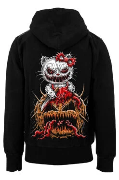 Hell-O-Ween Kitty Hoodie -Vampirefreaks Sale Store helloween kitty hoodie back resize