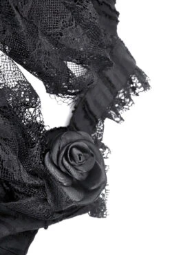 Regency Rose Button-Up Blouse -Vampirefreaks Sale Store high collar goth top