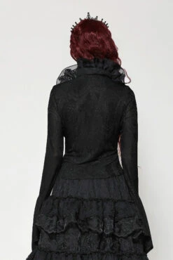 Dark Palace Ruffle Long Sleeve Top -Vampirefreaks Sale Store high collared top