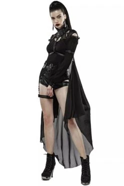 High Priestess Mesh Cloaked Harness -Vampirefreaks Sale Store high priestess cloaked harness womens outerwear 912096