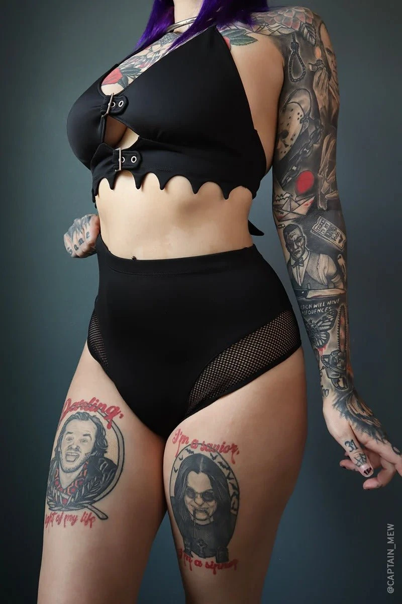 High Waisted Fishnet Bikini Bottoms 2 High Waisted Fishnet Bikini Bottoms - Image 2