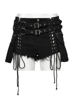 Bløødmetal Lace-Up Shorts With Holster Bag -Vampirefreaks Sale Store holster bag shorts