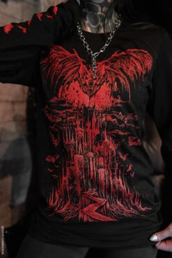 Vampire Castle T-shirt [BLOOD RED] -Vampirefreaks Sale Store horror castle shirt