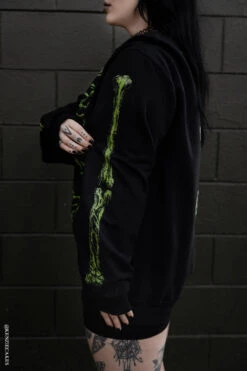 Zombie Rot Skeleton Sweatshirt [Monster Green] -Vampirefreaks Sale Store horror sweater