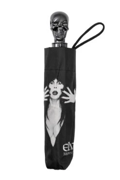 Skull Handle Elvira Classic Logo Umbrella -Vampirefreaks Sale Store horror umbrella